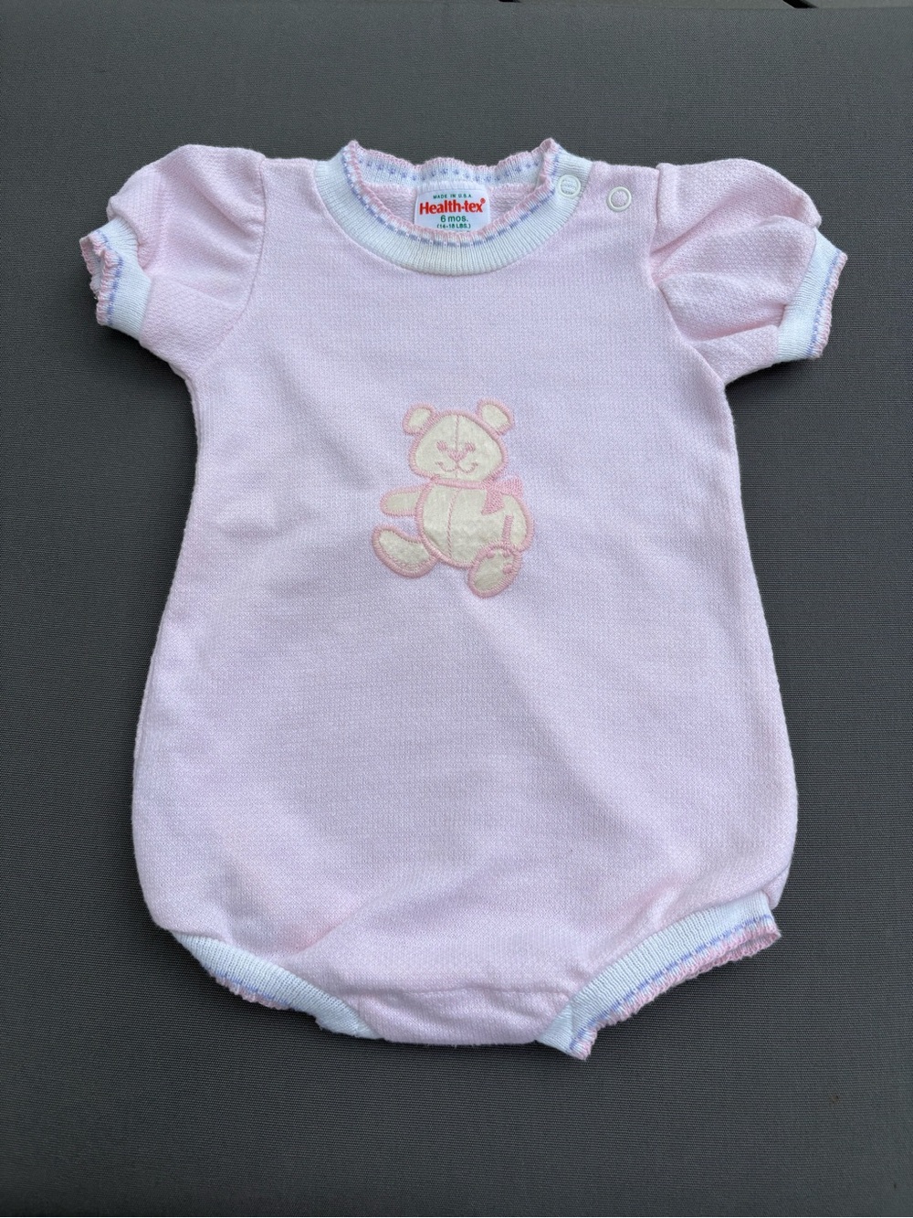 1990’s VINTAGE HEALTH-TEX BABY GIRL PINK ONE PIECE OUTFIT SIZE 6 MOS. LIKE NEW!!